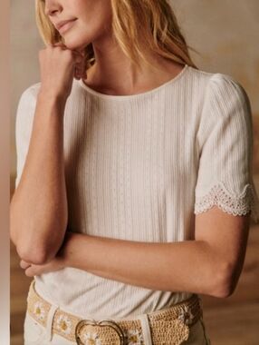 Sezane Clea top in Ecru, XS